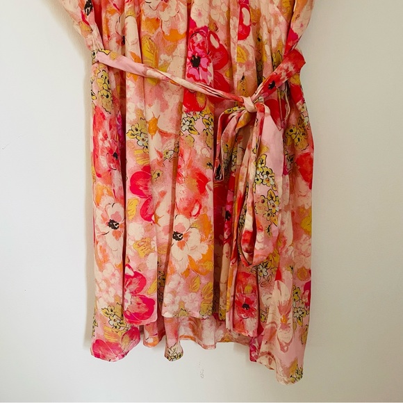 FREE PEOPLE Freddy Tie Waist Mini Dress in Fruit Punch Combo Size XL - Picture 8 of 16